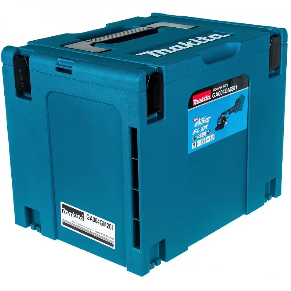 Makita GA004GM201 шлифмашина угловая ( 2 x 4 Ач, З/У)