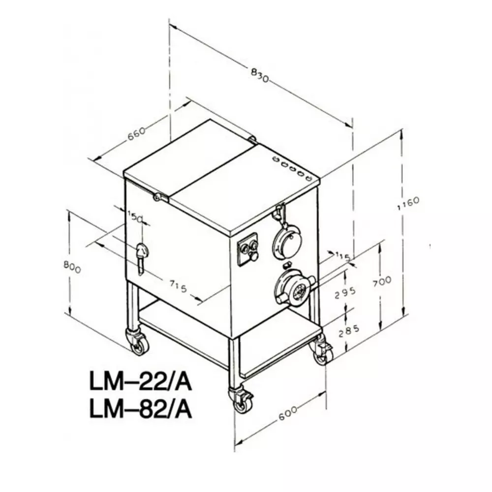 Мясорубка Koneteollisuus (KT) LM-82/A (корпус нержавеющая сталь, шнек нержавеющая сталь, с педалью)