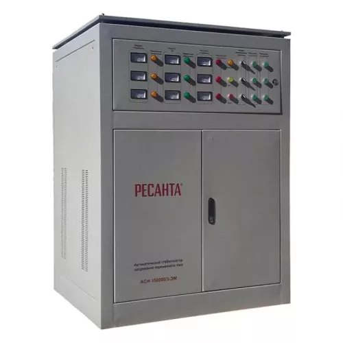 Ресанта АСН-150000/3-ЭМ трехфазный стабилизатор напряжения 63/4/12