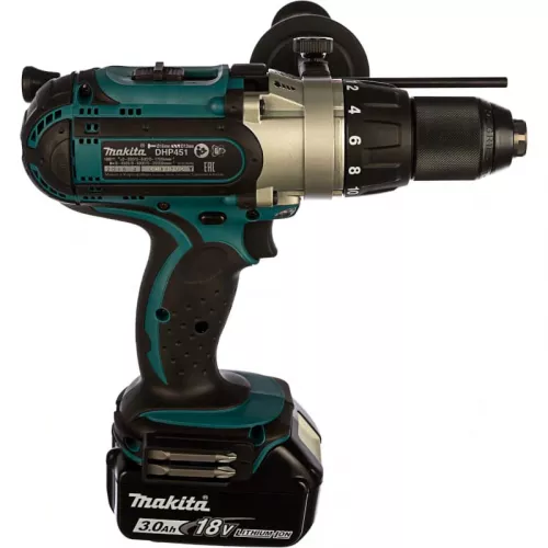 Makita DHP451RFE аккумуляторная ударная дрель-шуруповерт (2 x 3 Ач, ЗУ)