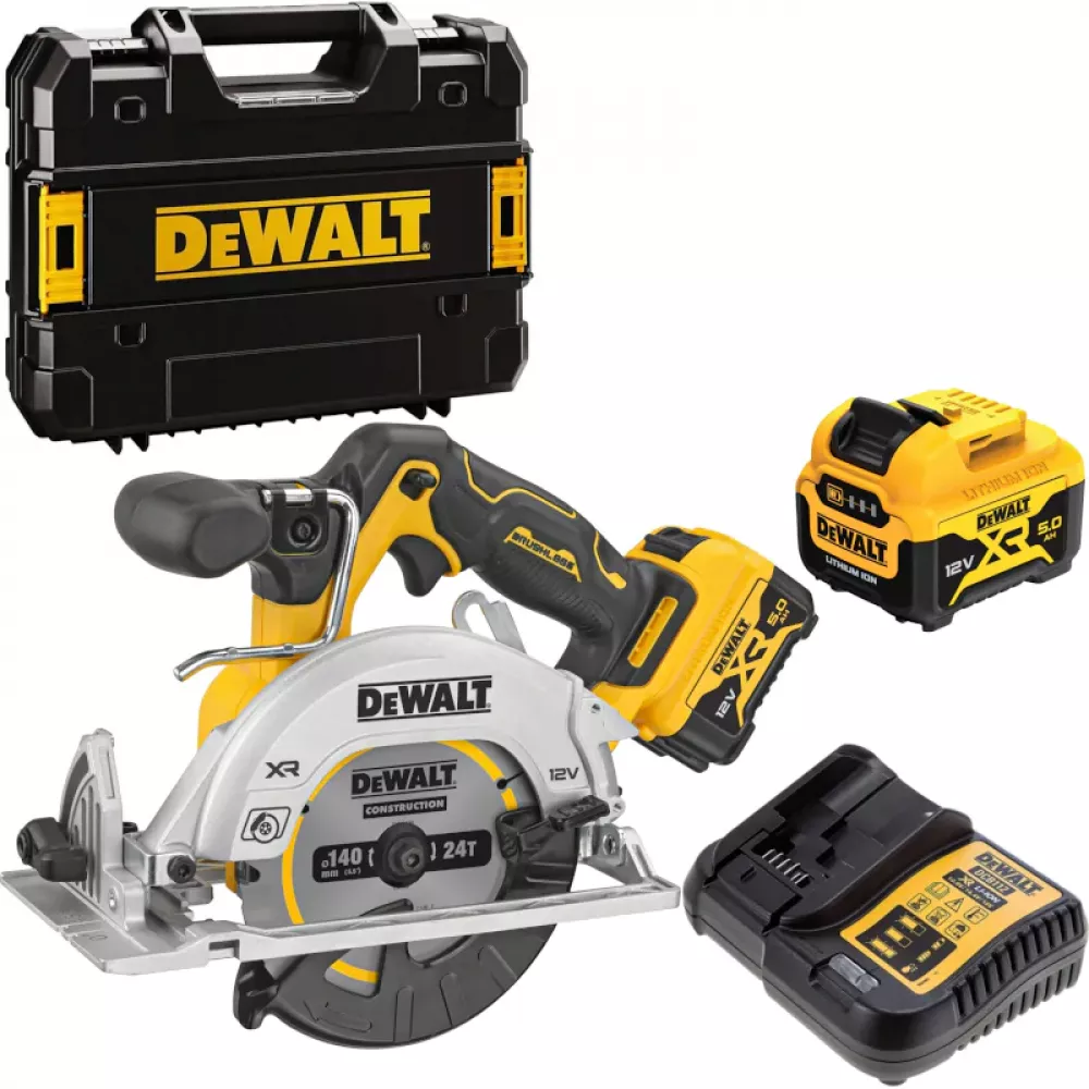 DeWalt DCS512P2-QW аккумуляторная дисковая пила (2 x 5 Ач, ЗУ)