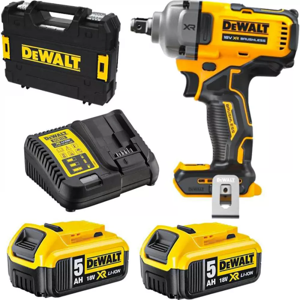 DeWalt DCF892P2T-QW аккумуляторный импульсный гайковёрт (2 x 5 Ач, ЗУ)