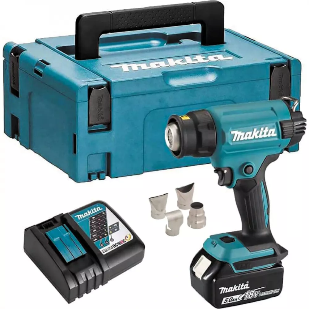 Makita DHG181RT1J фен строительный аккумуляторный (1 x 5 Ач, ЗУ)