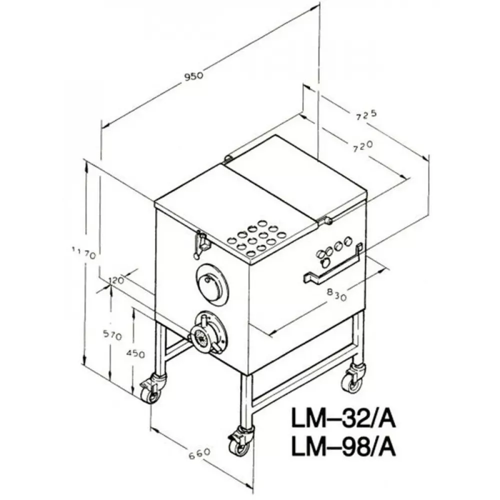 Мясорубка Koneteollisuus (KT) LM-98/A (корпус чугун, шнек нержавеющая сталь, с педалью)