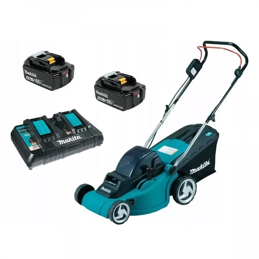 Makita DLM380PM2 аккумуляторная газонокосилка (2 x 4 Ач, ЗУ)